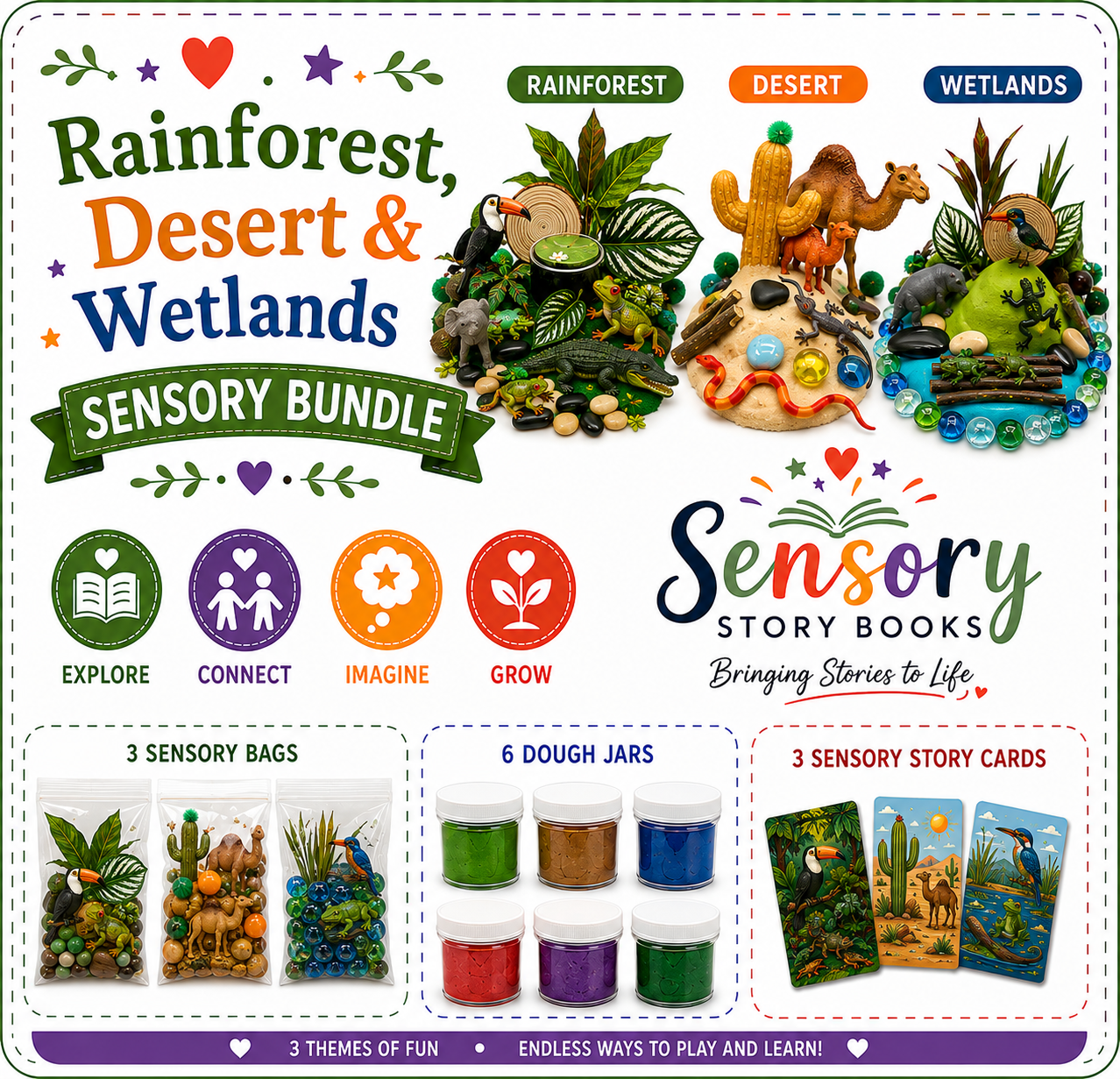 Sensory Box Bundle: Desert, Rainforest, Wetlands