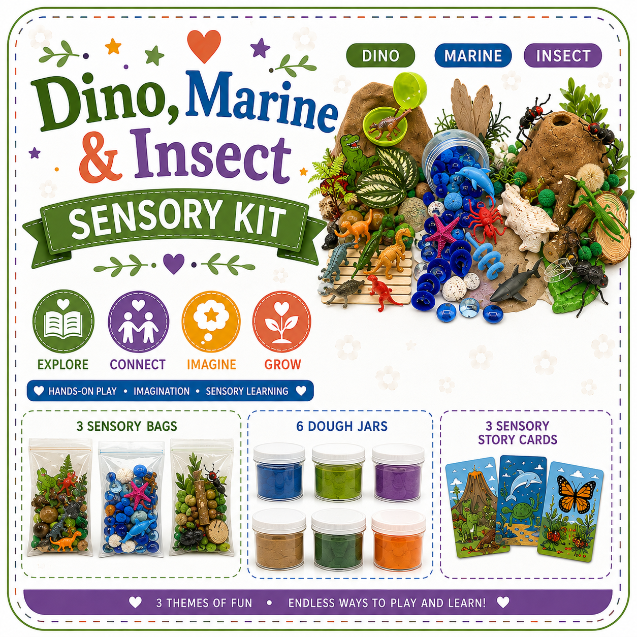 Sensory Box Bundle: Dinosaurs, Marine Life, Insects