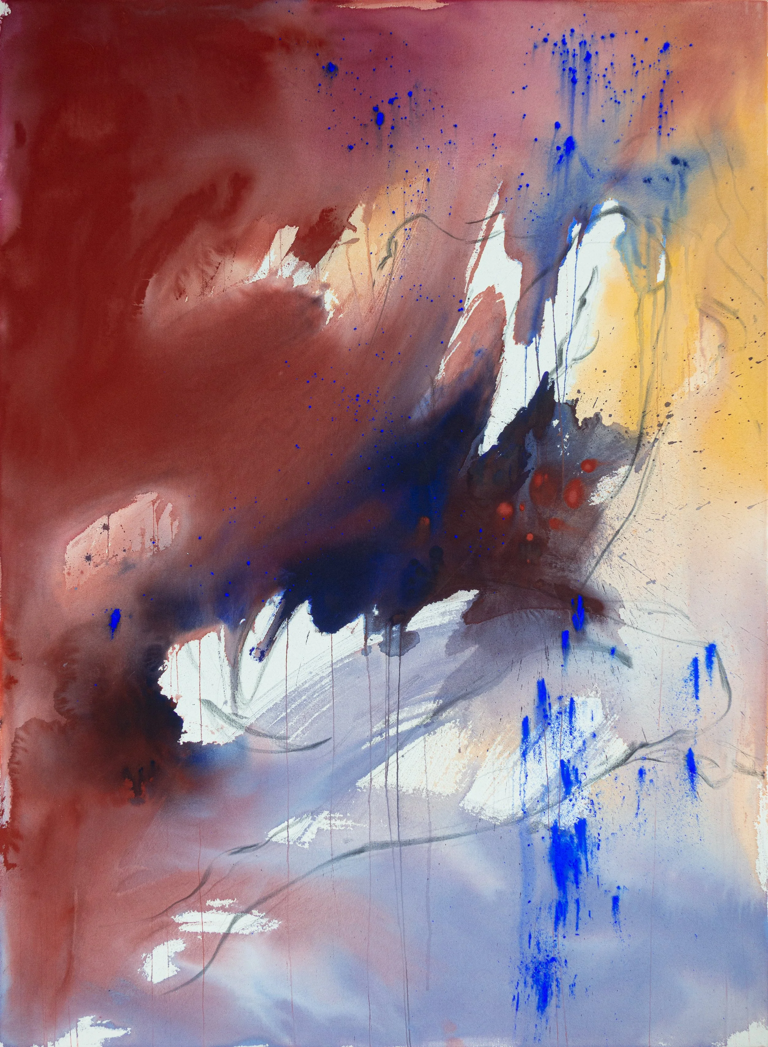 Veiled / 2026 / Acrylic and charcoal on canvas / 60 × 44 in