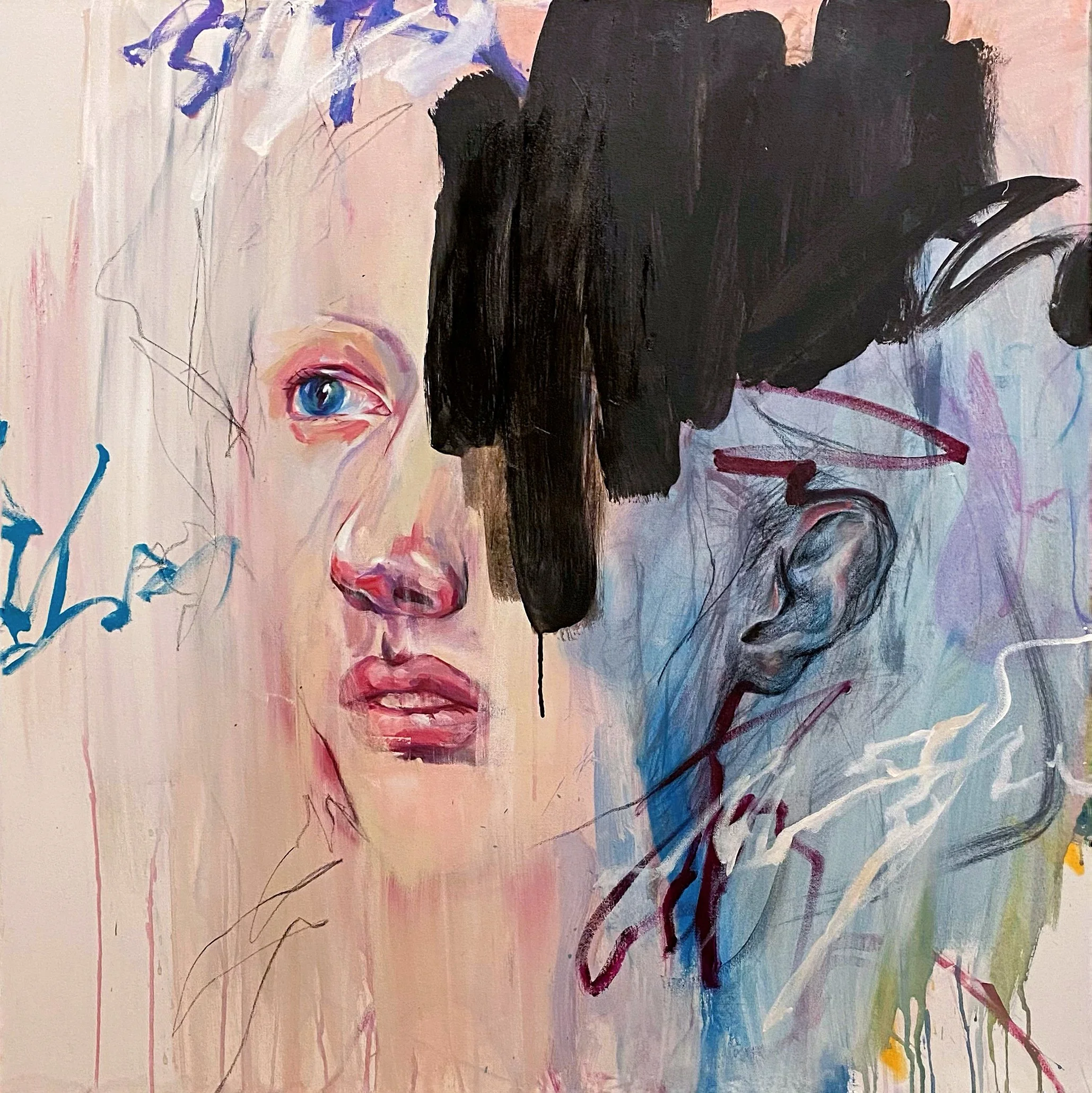 Between the Air/ 2023, acrylic on canvas, 36" x 36"