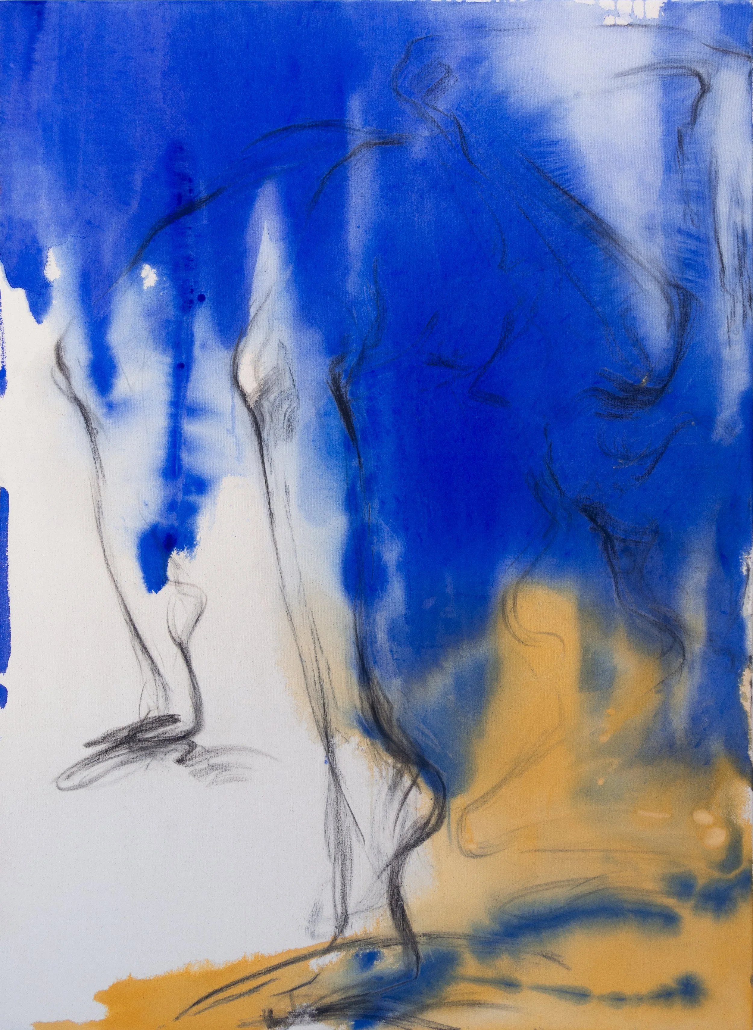 Withstanding the Weight / 2026 / Acrylic and charcoal on canvas / 52 × 38 in