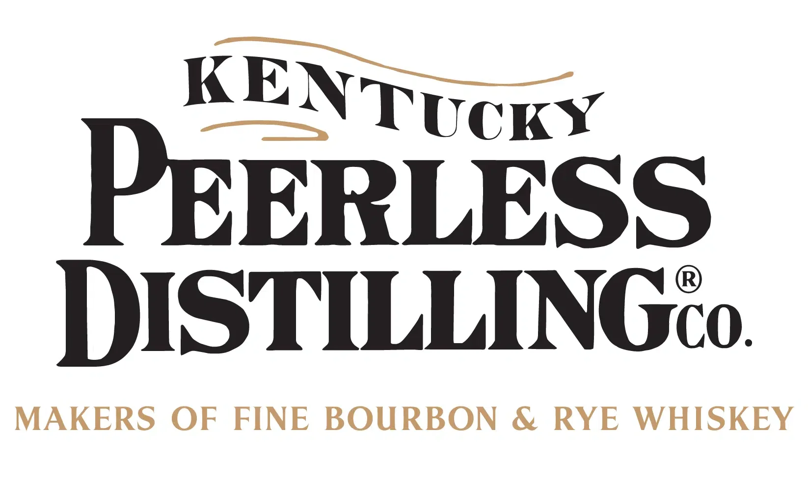 Kentucky Peerless Distilling Co. logo with tagline 'Makers of fine bourbon & rye whiskey'.