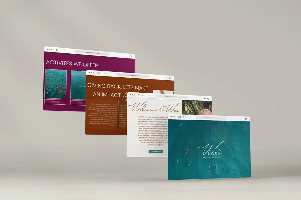 Complete brand design and visual identity system for Wai wellness resort