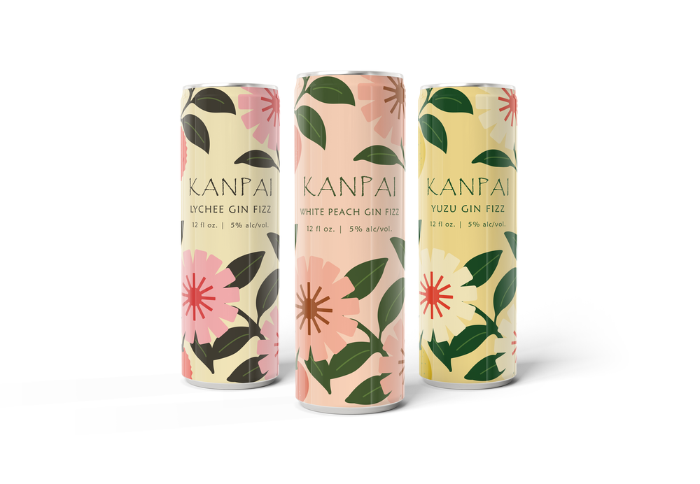 Kanpai RTD beverage branding and label design for BCLDB submission