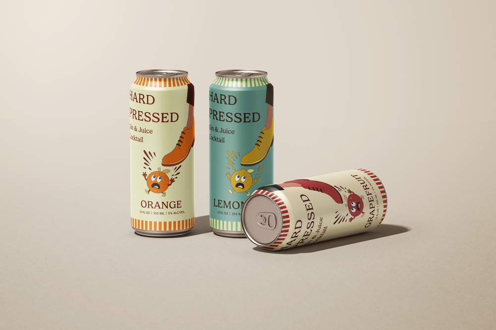 Hard Pressed brand design and label design for BCLDB submission