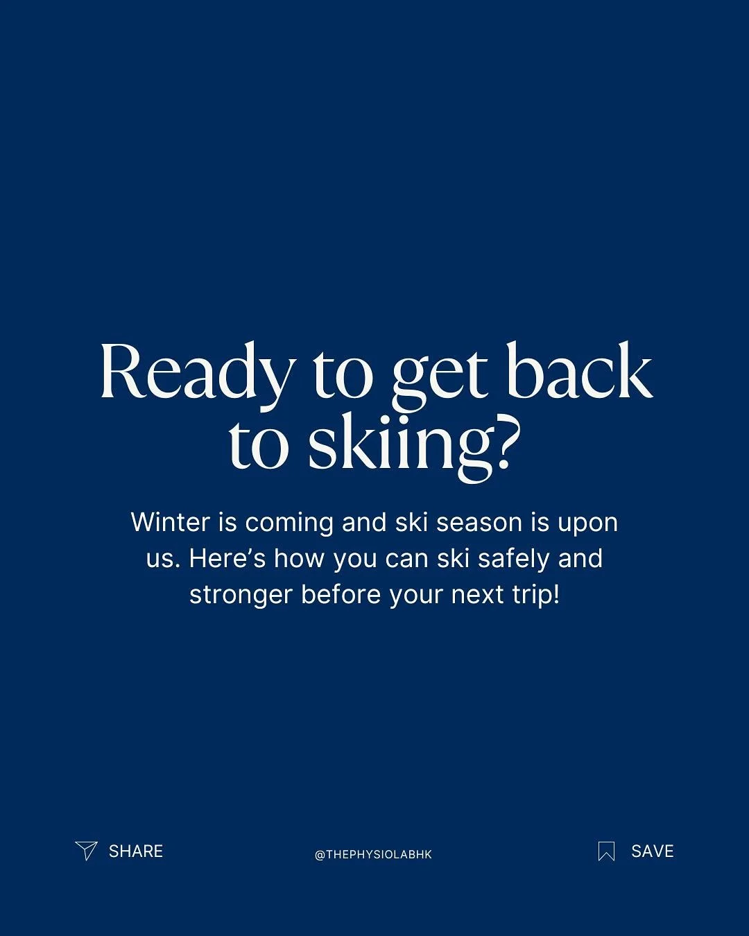 Winter is coming and so is ski season!🎿⛷️

As you get ready for your next trip, our Head Physiotherapist, Neil Fitzhenry (@neilfitzhenry.physio), shares some key points to help you prepare your hips, knees, and ankles for the slopes.

Disclaimer: Th