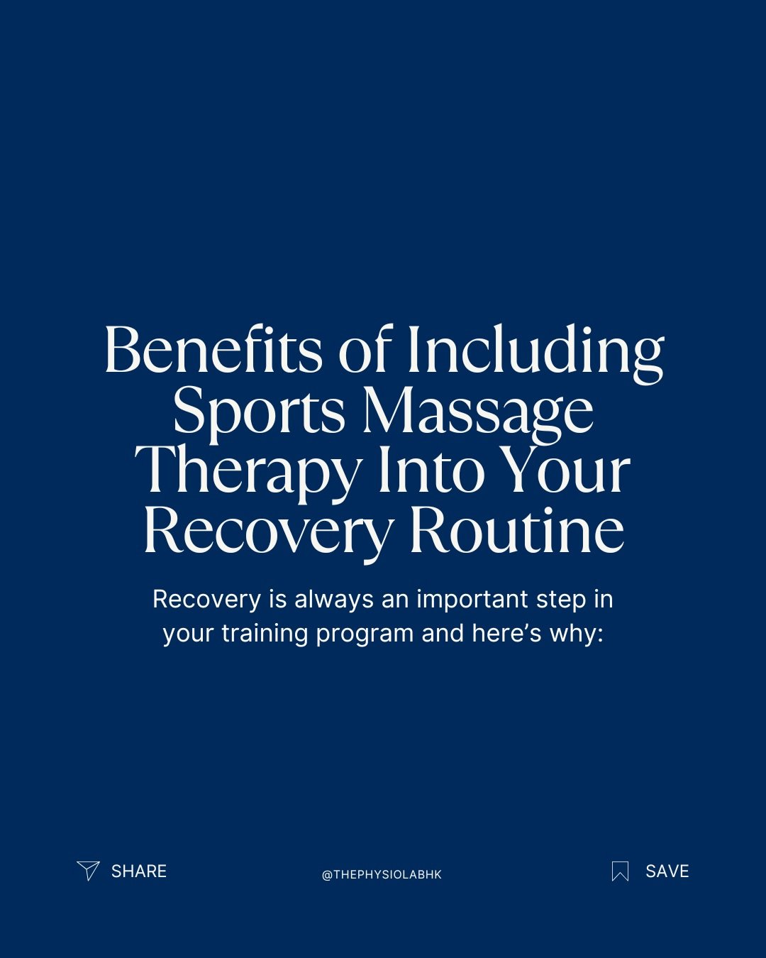 Ever considered including sports massage as a regular recovery routine especially after training or big games?💪

Including sports massage in your program can have benefits to your performance and here&rsquo;s why!

At The Physio Lab, we offer indivi