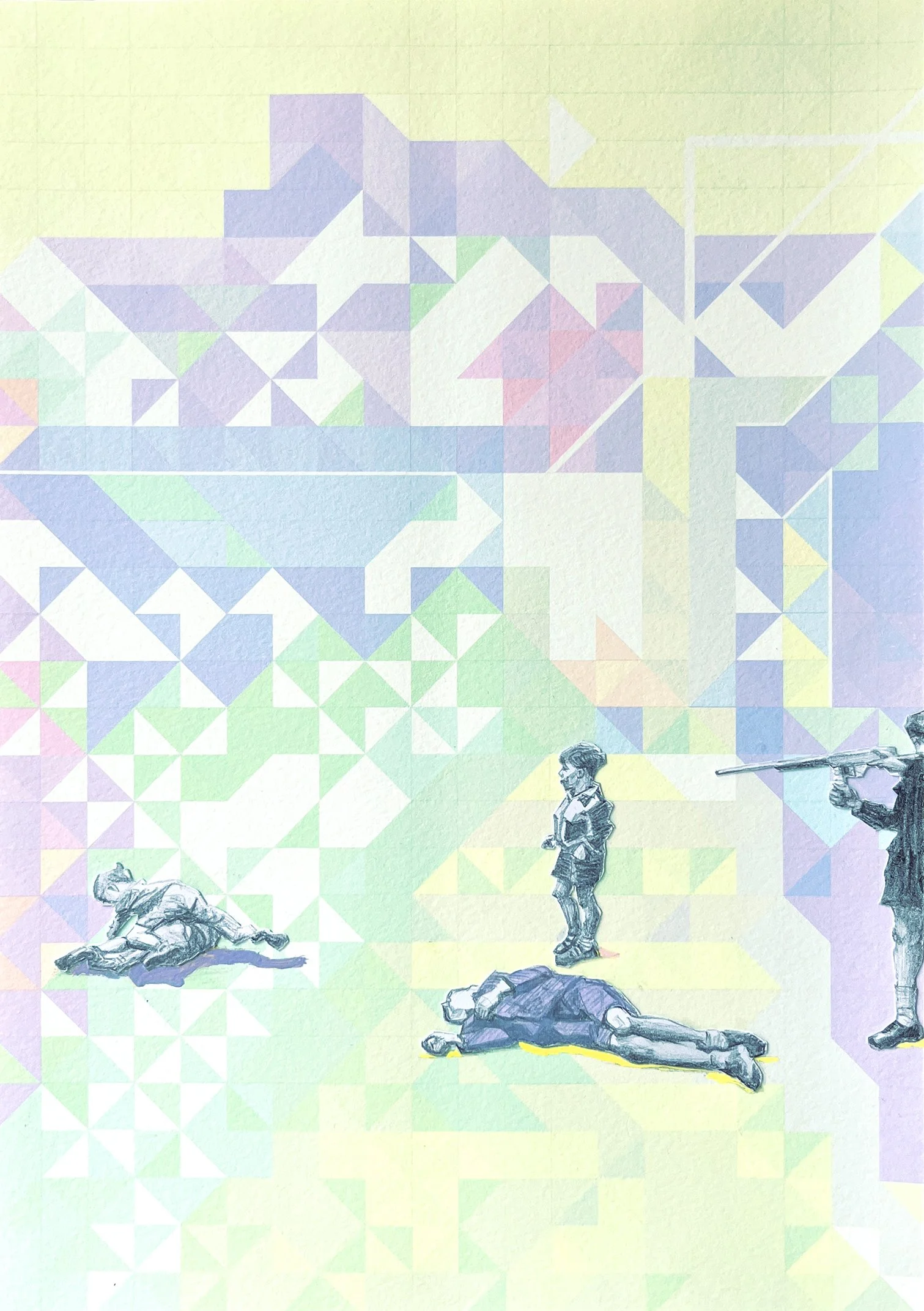 Athens 8. 2025. Pencil, collage and digital on paper. 30 x 21 cm.