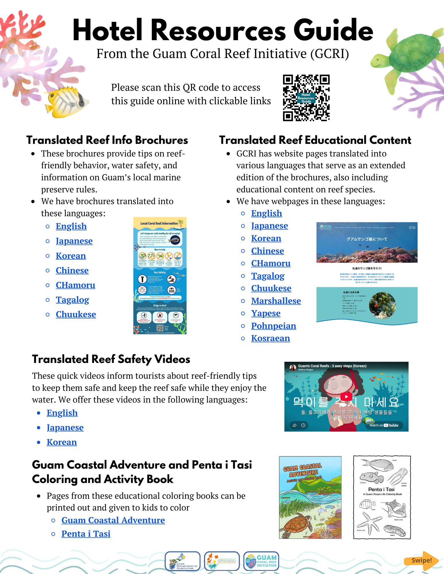 Front page of the hotel resources guide