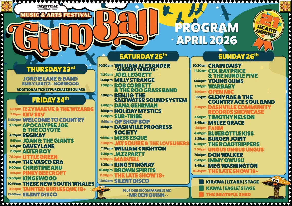 The Gum Ball 2026 music program poster