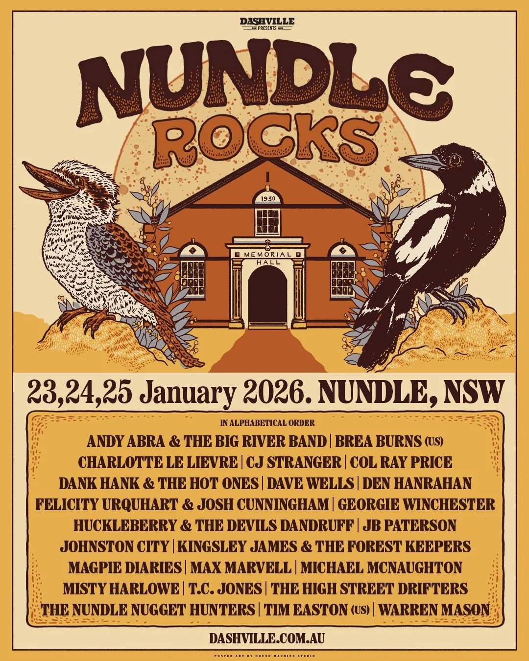Nundle Rocks 2026 Program alphabetical order