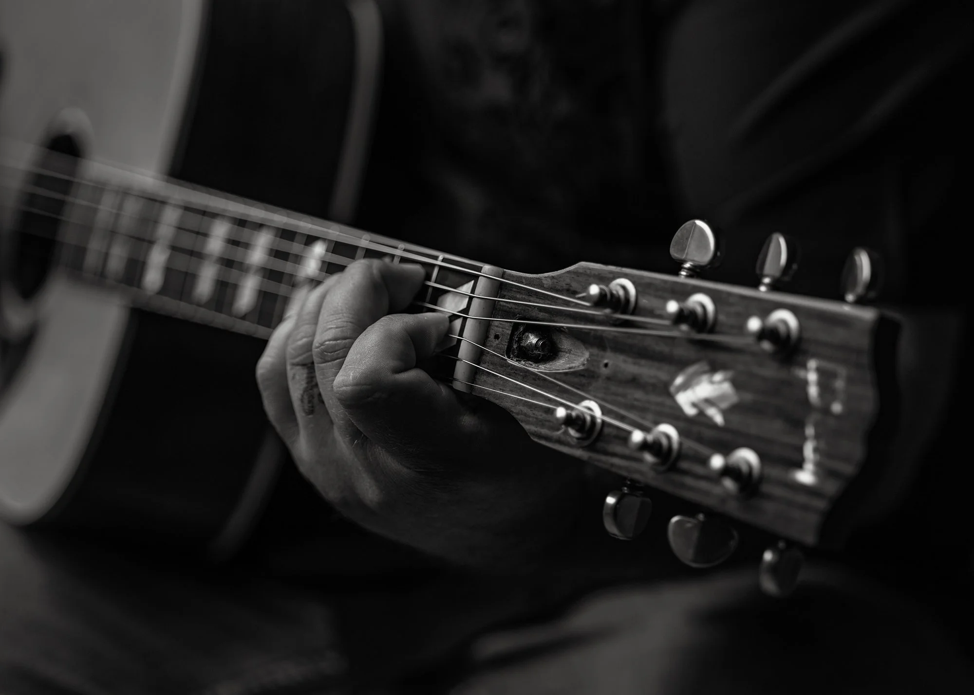 Musician branding photography image black and white
