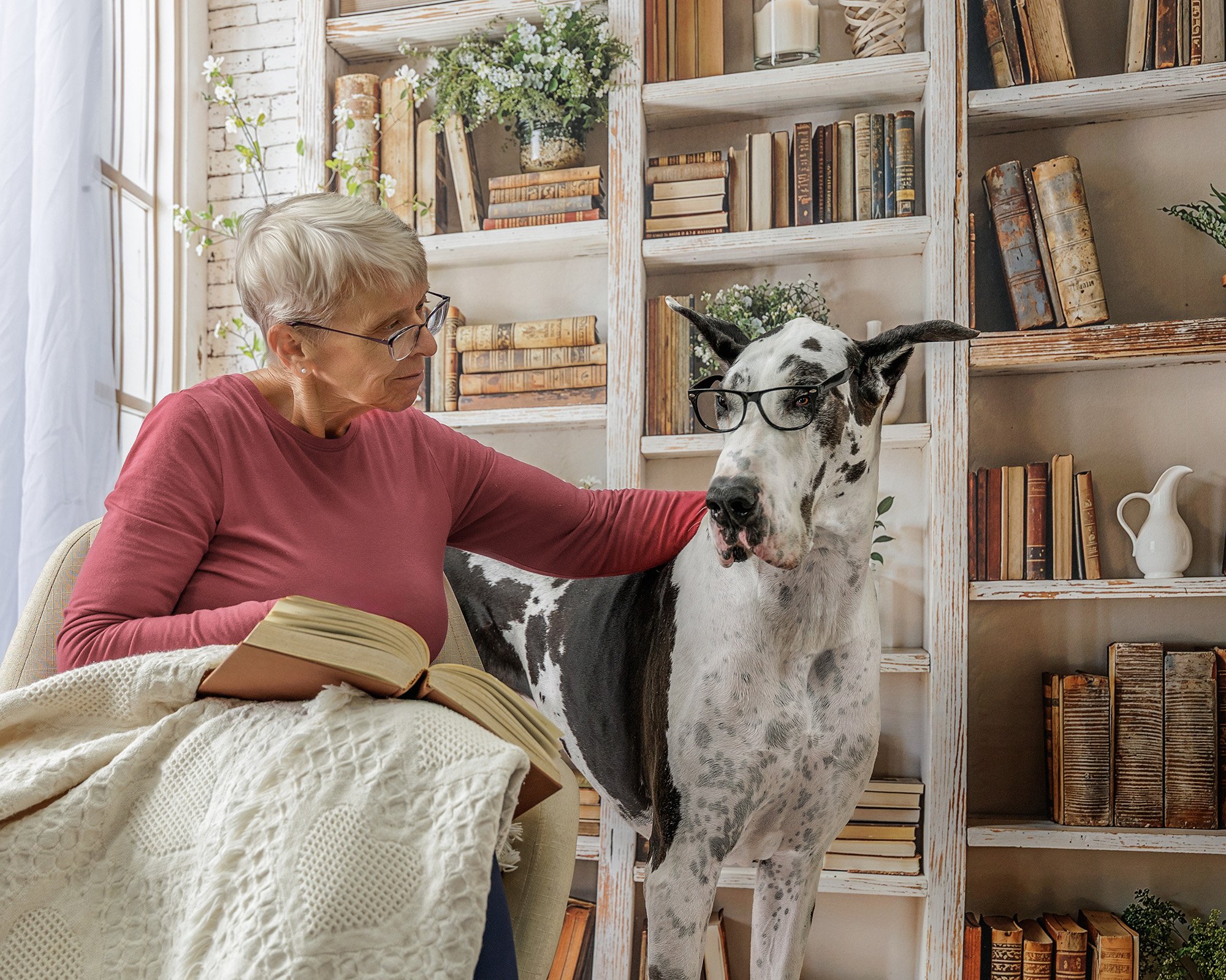 Therapy dog pet photography session Mommy and Me