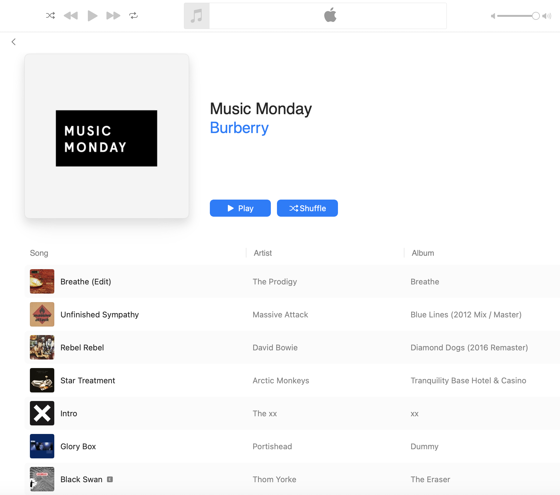 Burberry 'Music Monday' Playlist