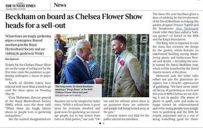 Pleased to spot my 2025 RHS Chelsea Flower Show garden featured in The Sunday Times this weekend as part of an article exploring Chelsea&rsquo;s continuing popularity and our growing connection with gardening and nature.

The garden was designed to c