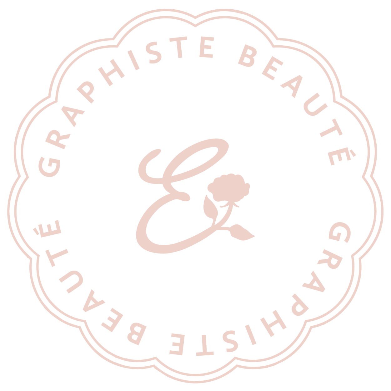 Logo rond avec une lettre 'G' stylisée et une rose à l'intérieur, entourée du texte 'GRAPHIQUE BEAUTE GRAVURE'.
