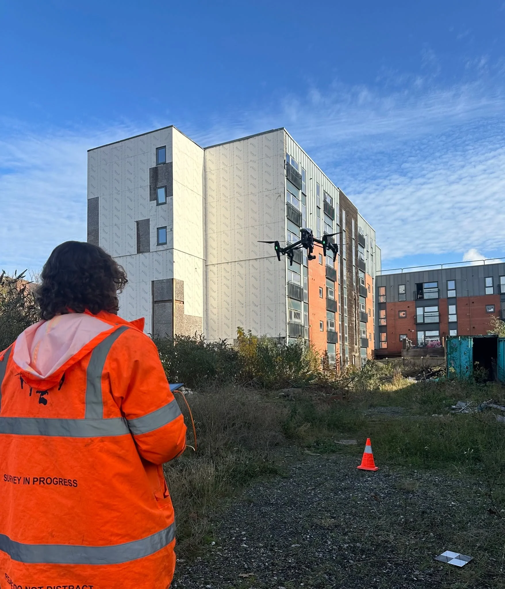 We've recently been appointed to remediate a 6-floor apartment building in Liverpool affected by the combustible cladding issues. We visited the site this week to conduct a site investigation using our survey drone and other equipment to map and exam