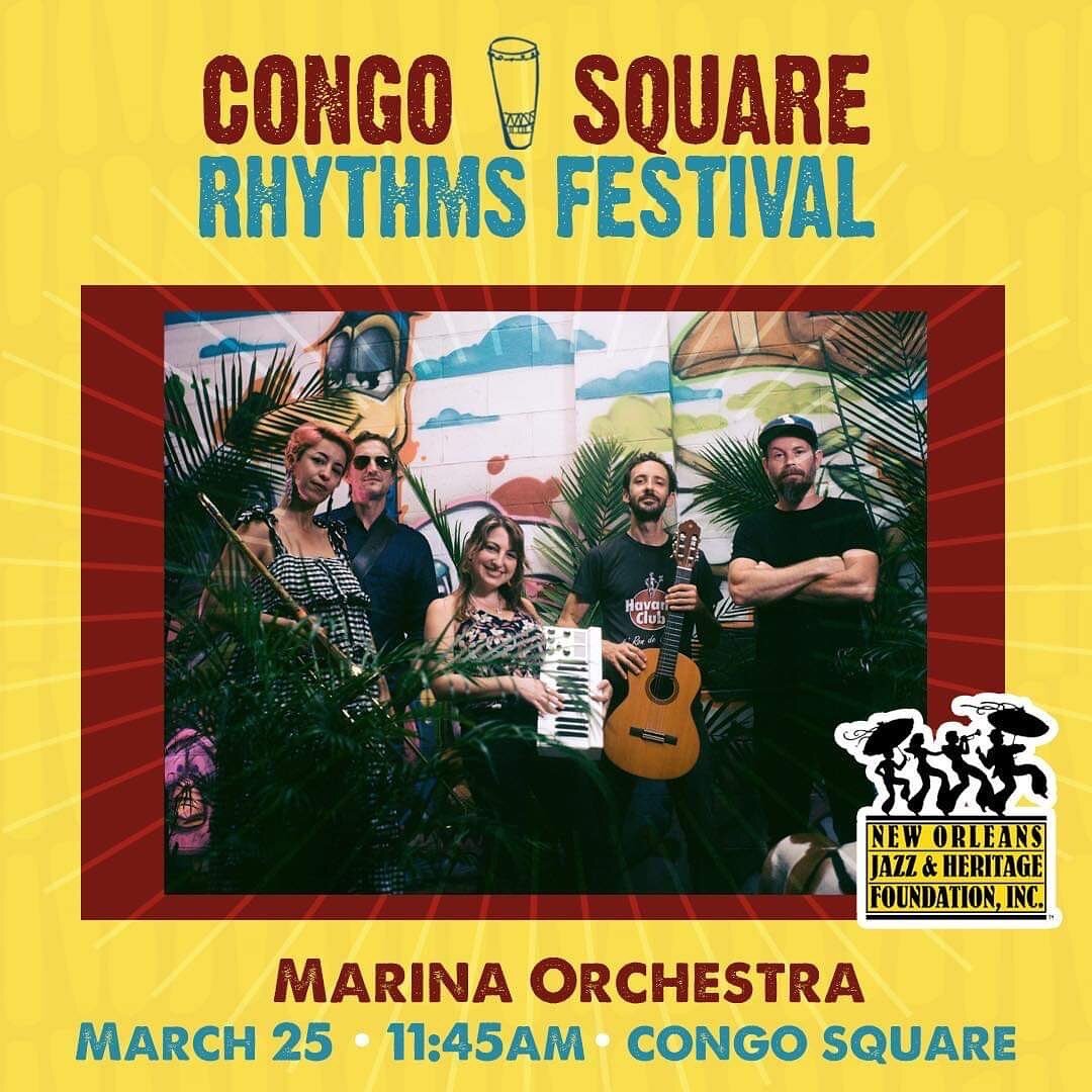 @marinaorchestra at Congo Square Fest! Come hear usss at around 11:45! Orange hair brought to you by @katiepaintshair!