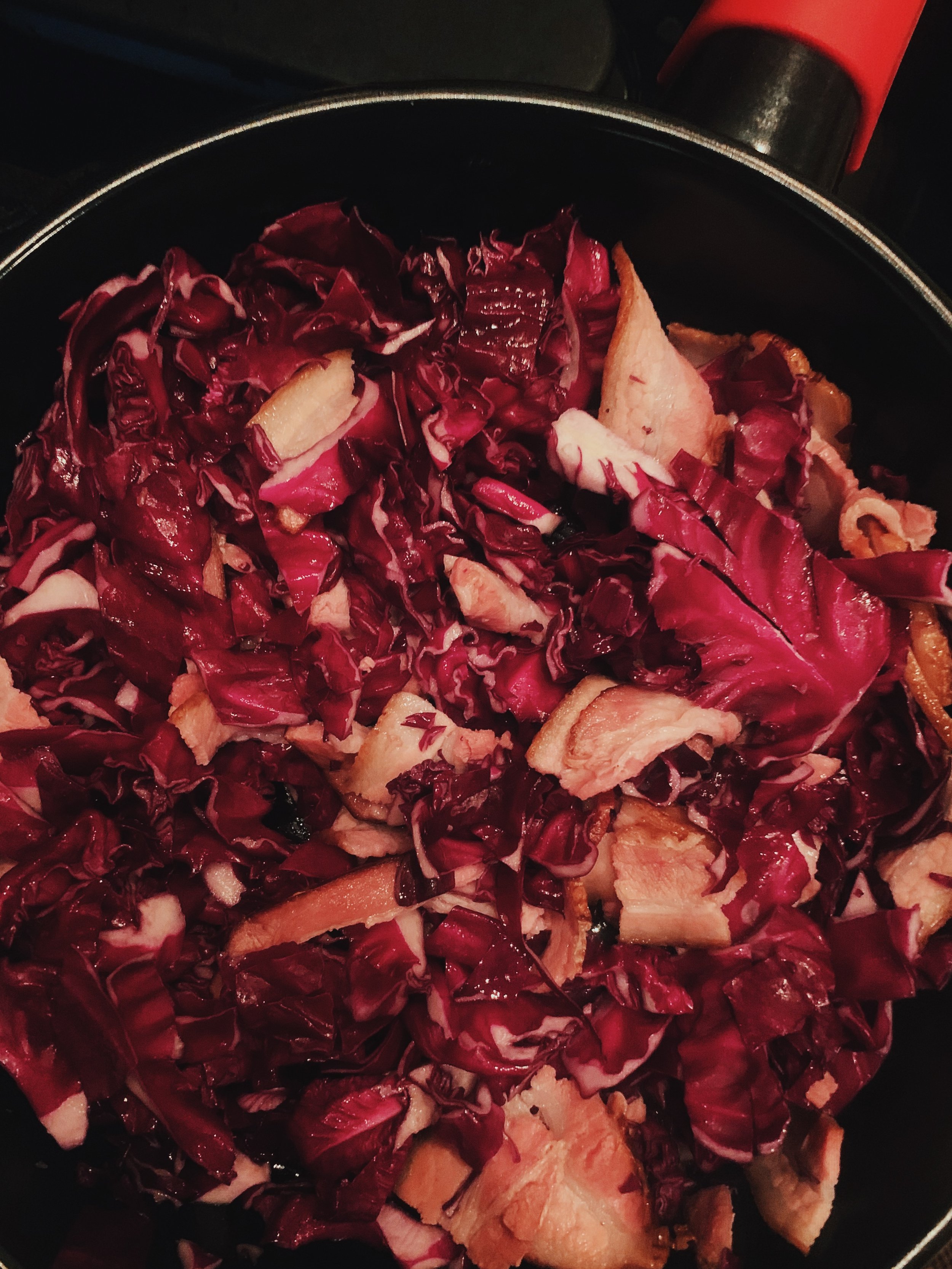 Stewed cabbage & bacon