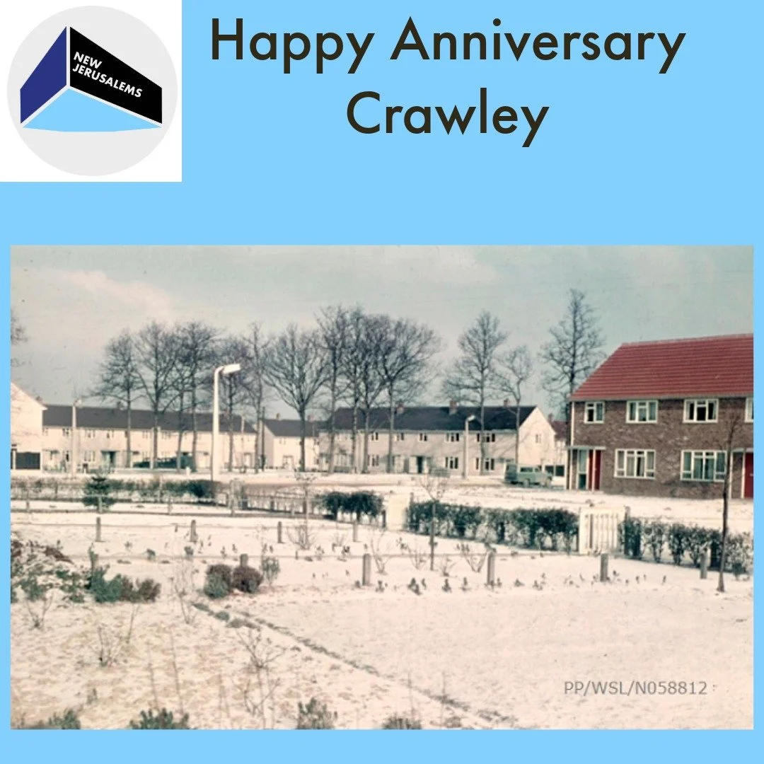 Happy Anniversary, Crawley
9 January 1947

Today marks the anniversary of Crawley being designated a New Town on 9 January 1947.

This photograph from the archive shows Crawley in winter, with newly built housing set within planned open space. Scenes
