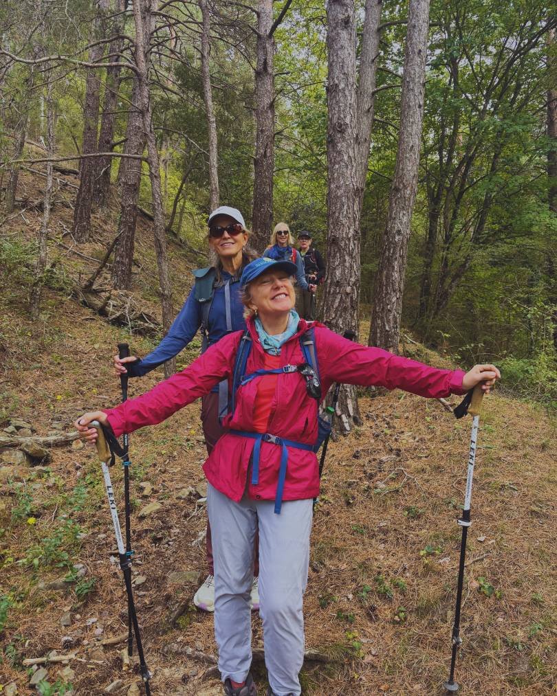 group of hikers on the Freedom Trail in France also known as Chemin de la Liberté guided by Athara Adventures