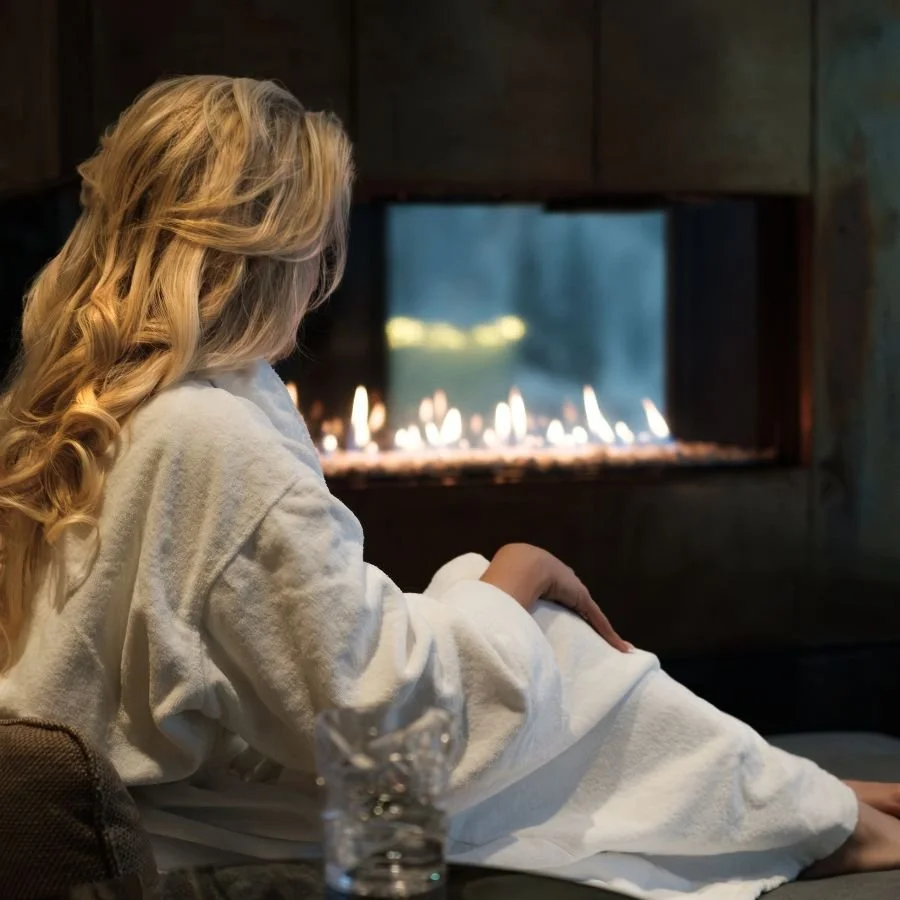 Woman at a wellness spa retreat in Norway