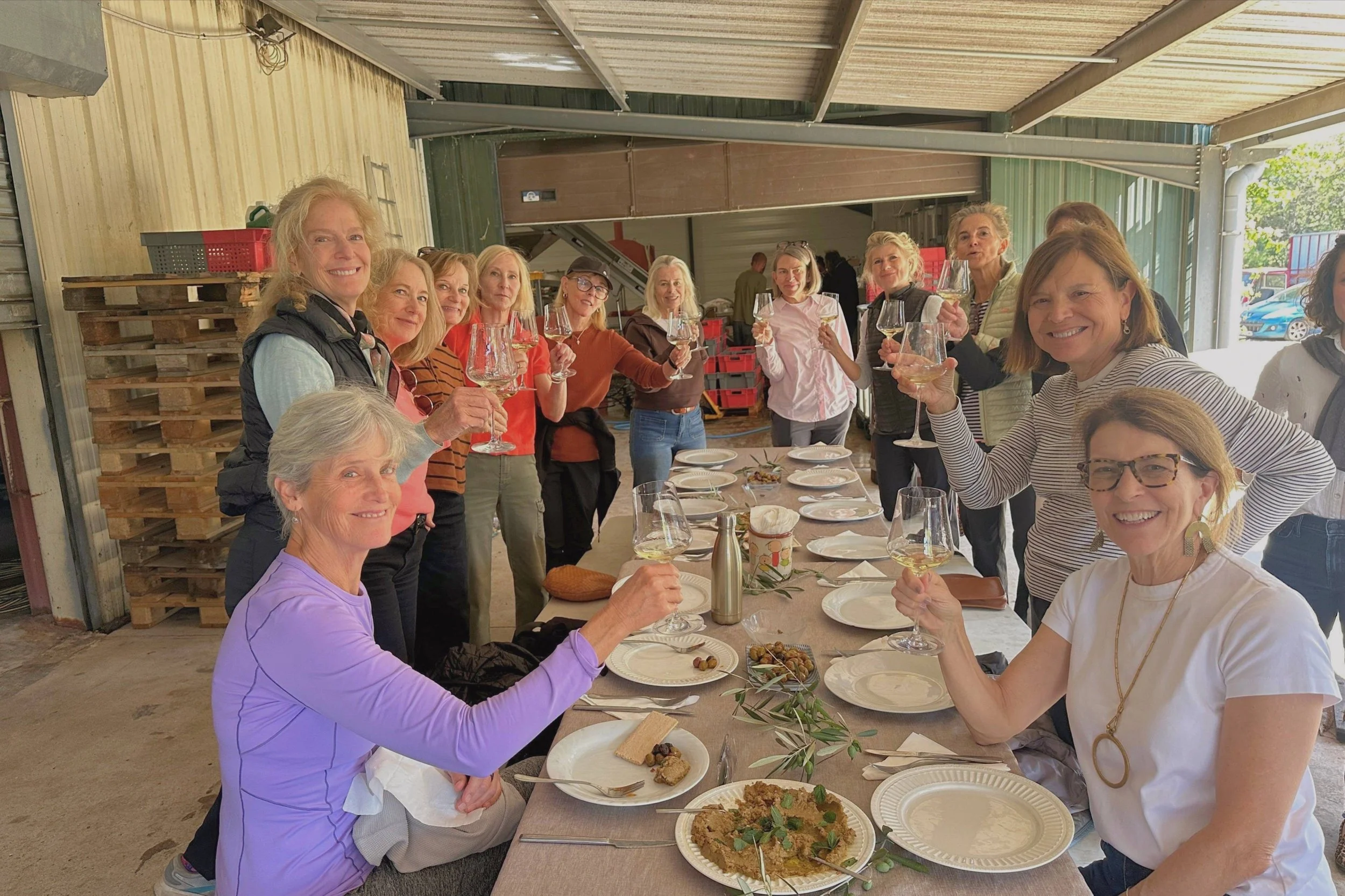 Group of women on wine tasting tour in France