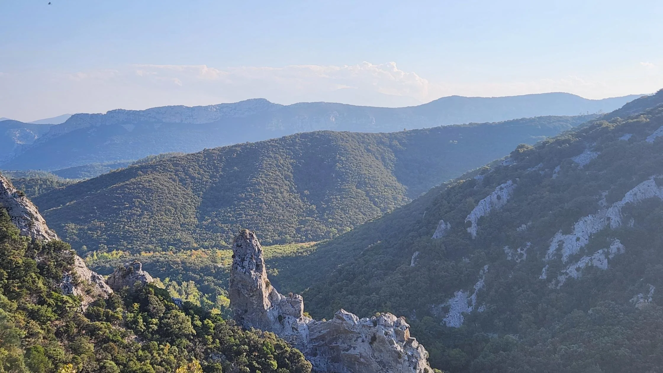 view of the landscape while Walking the Sentier Cathare