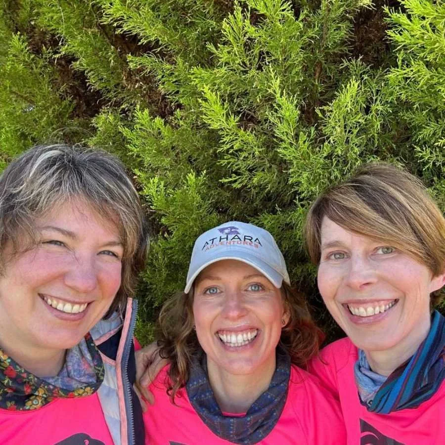 The three co-founders of Athara Adventures after a hiking retreat in Europe.