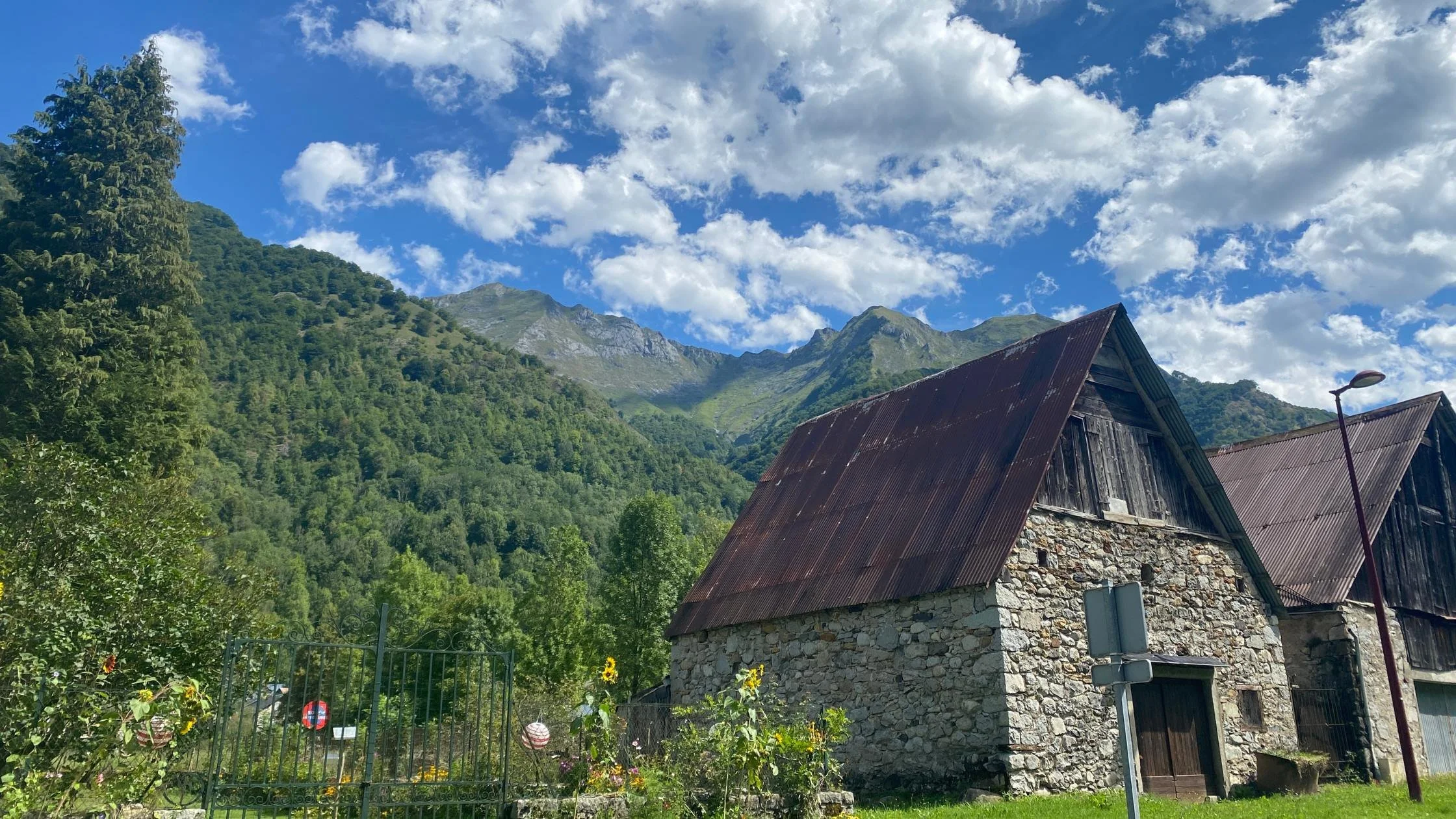 View of the mountain passes in the French Pyrenees.