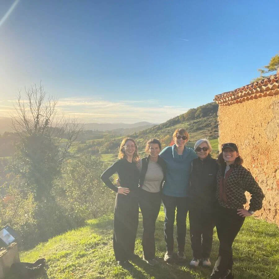 Athara Adventure's Founder, Seoka Salstrom, with a group of women at a retreat for women in europe