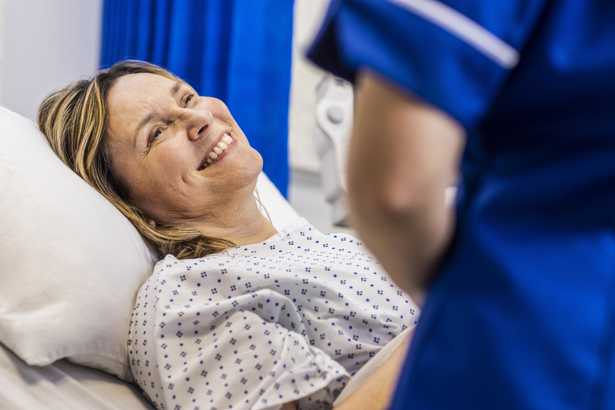 DCC Patient looking up at nurse