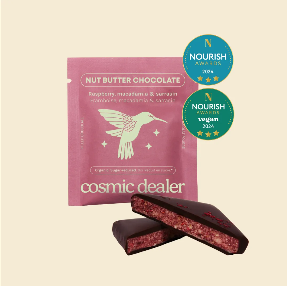 Raspberry & Macadamia Chocolates | Natural, Vegan, by Cosmic Dealer