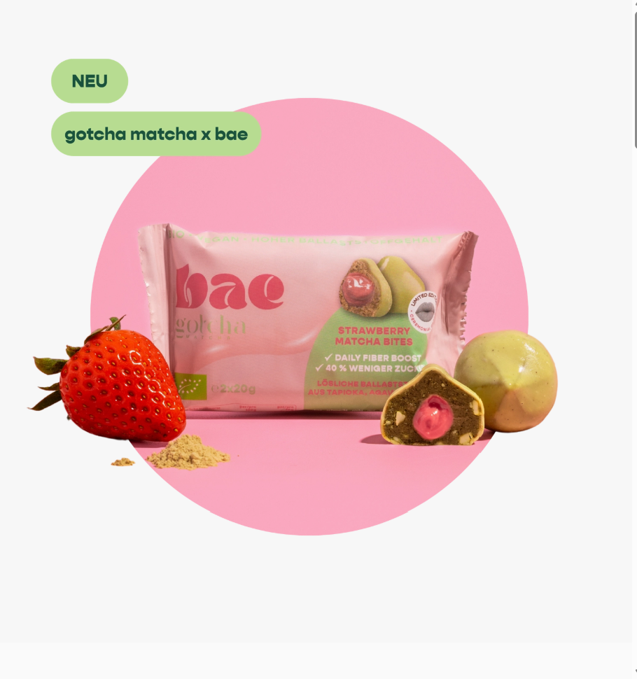 MATCHA STRAWBERRY Bite | Organic, Vegan, Gluten Free | BAE