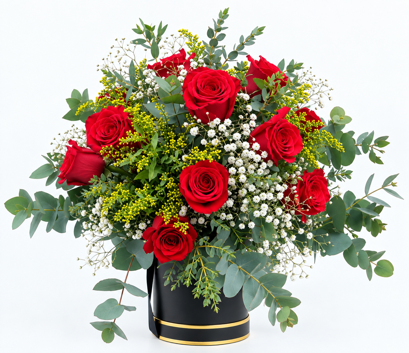 Romance Hatbox - 12 Red Roses