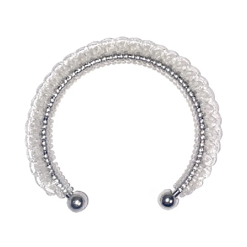 Crochet Sparkle CLEAR Jelly Yarn® Cuff Bangle Bracelet