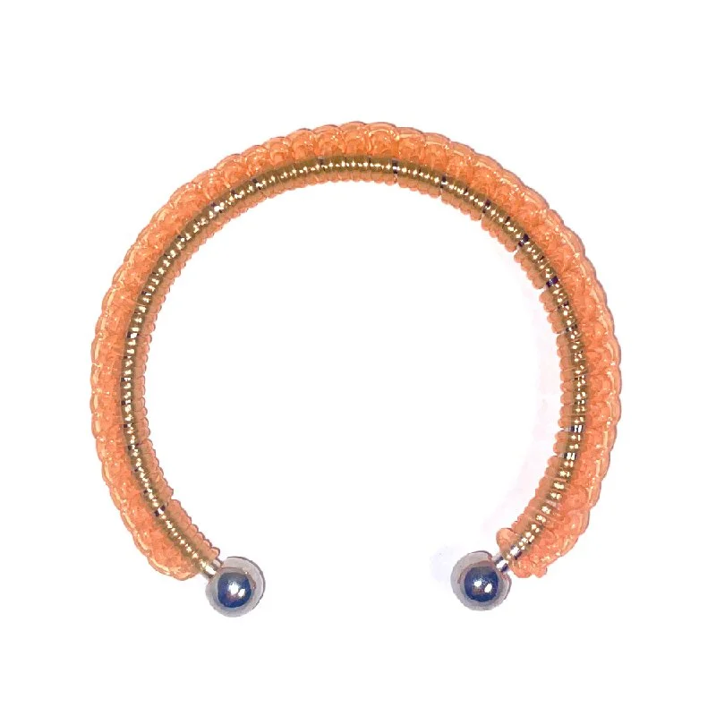 Crochet Neon Orange Sorbet Jelly Yarn® Cuff Bangle Bracelet