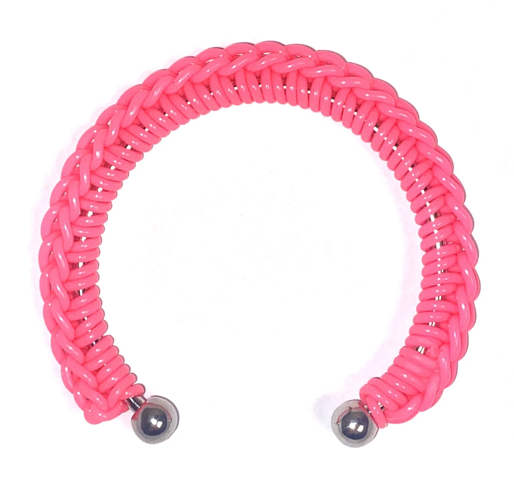 Crochet Pink Candy Jelly Yarn® Cuff Bangle Bracelet