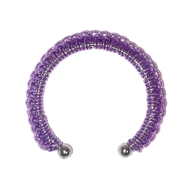 Crochet Sparkle Purple Jelly Yarn® Cuff Bangle Bracelet