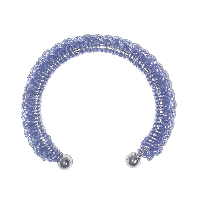 Crochet Sparkle Blue Jelly Yarn® Cuff Bangle Bracelet