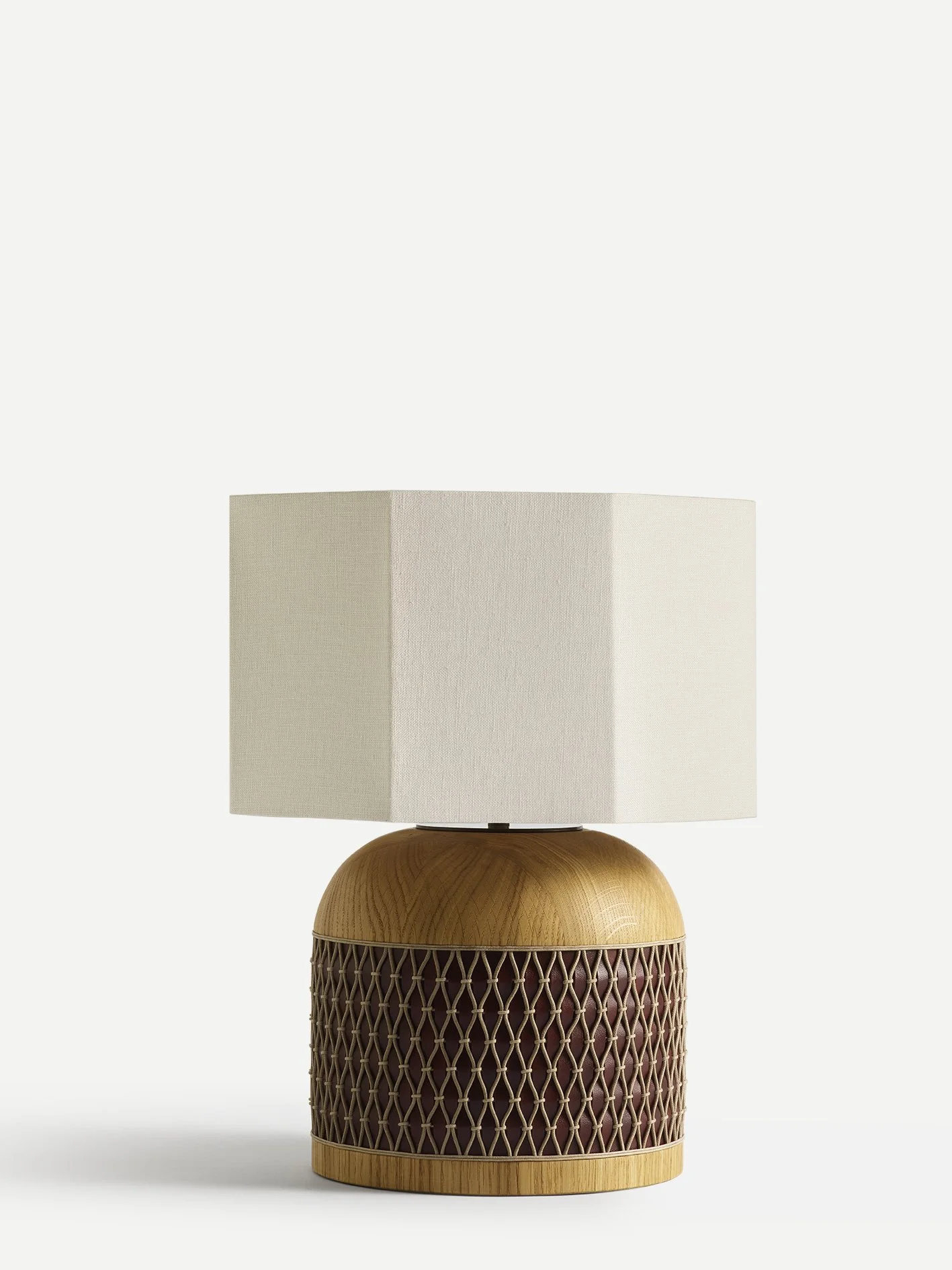 Aimee Betts_Short Barrel Lamp_Oxblood Lattice_1_Web.jpg