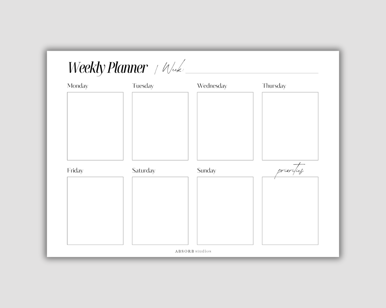 Weekly Planner Pad