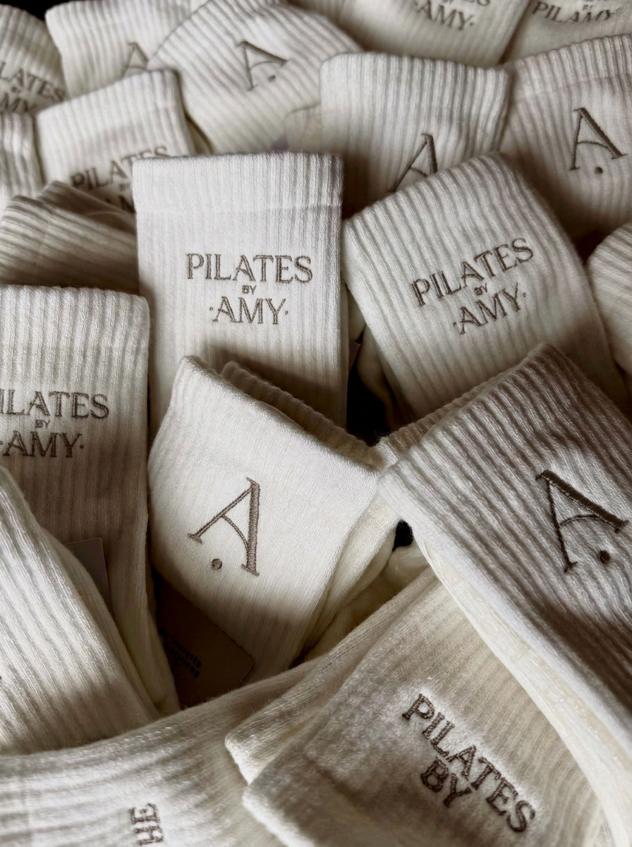 pilates-by-amy-socks.absorb studios hull logo design