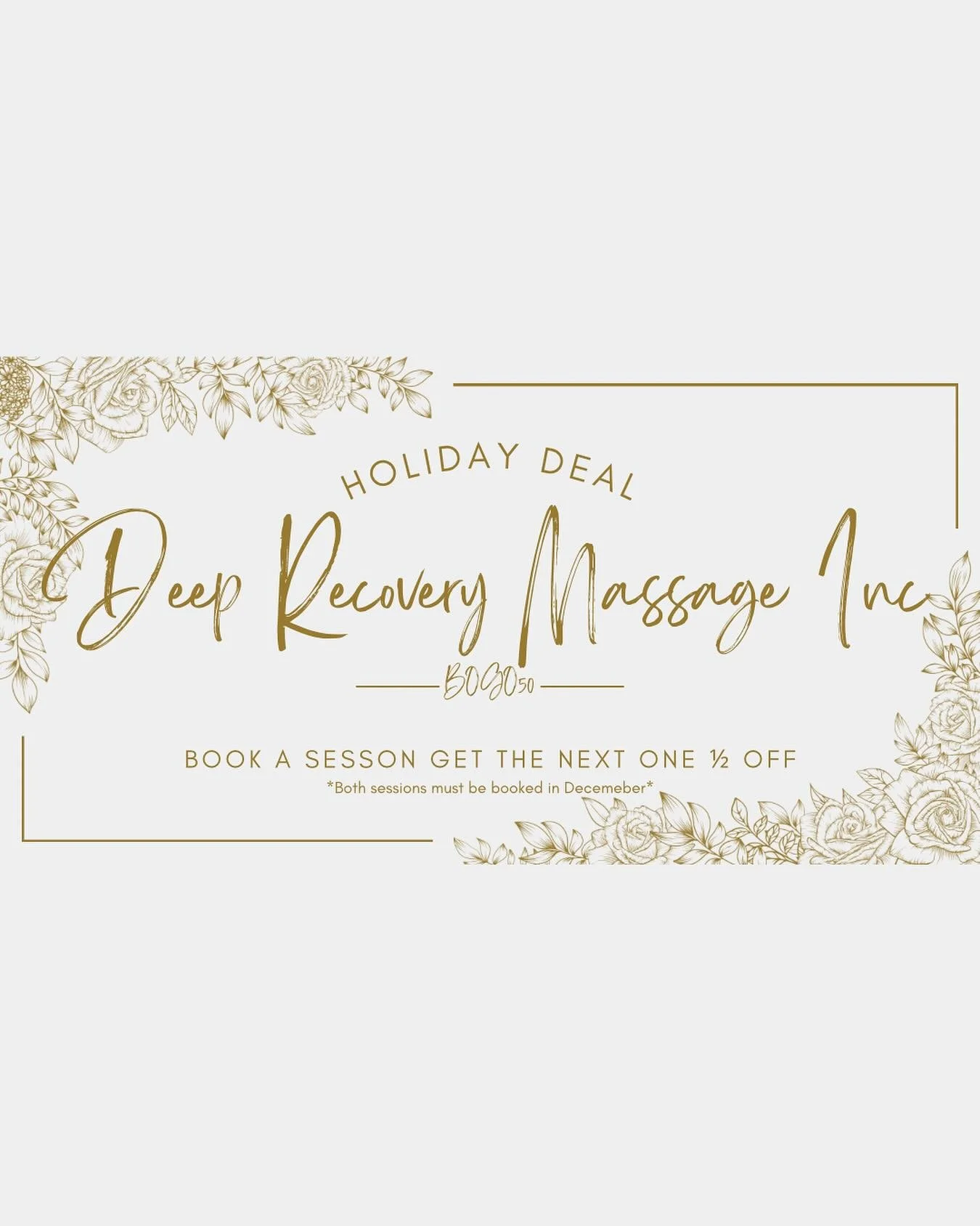 Layton location. Get one massage session get your next one 1/2. Only for the month of December, so get them both booked now..
Call or text to book 801-549-8799
Or book online- link in my bio.
