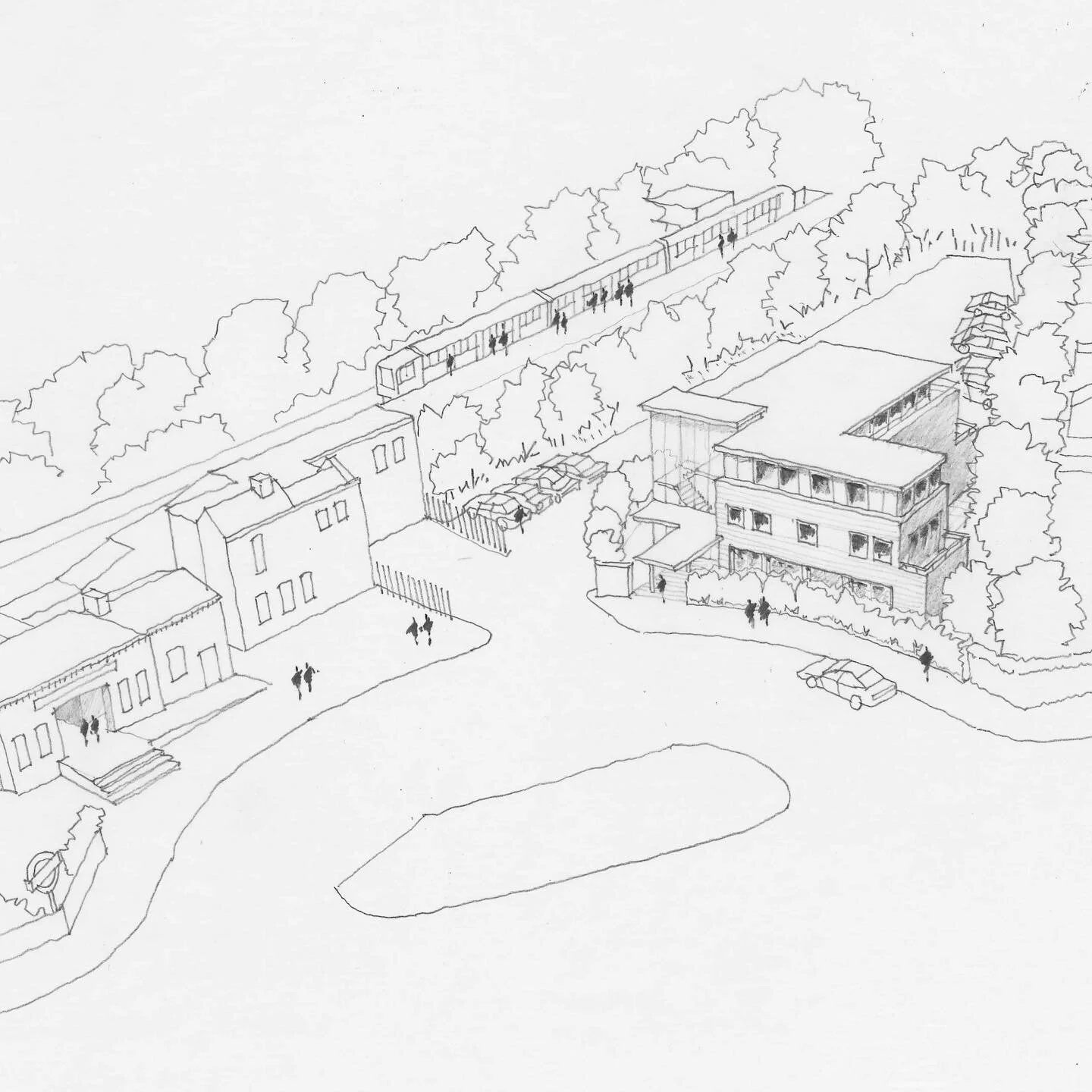 Scheme afoot for six flats on a tight site, right by the tube, in north London. 

Working with planners to add much needed sustainable and quality housing to the borough on a very well connected, brownfield site. 

Want to know more about how we coul