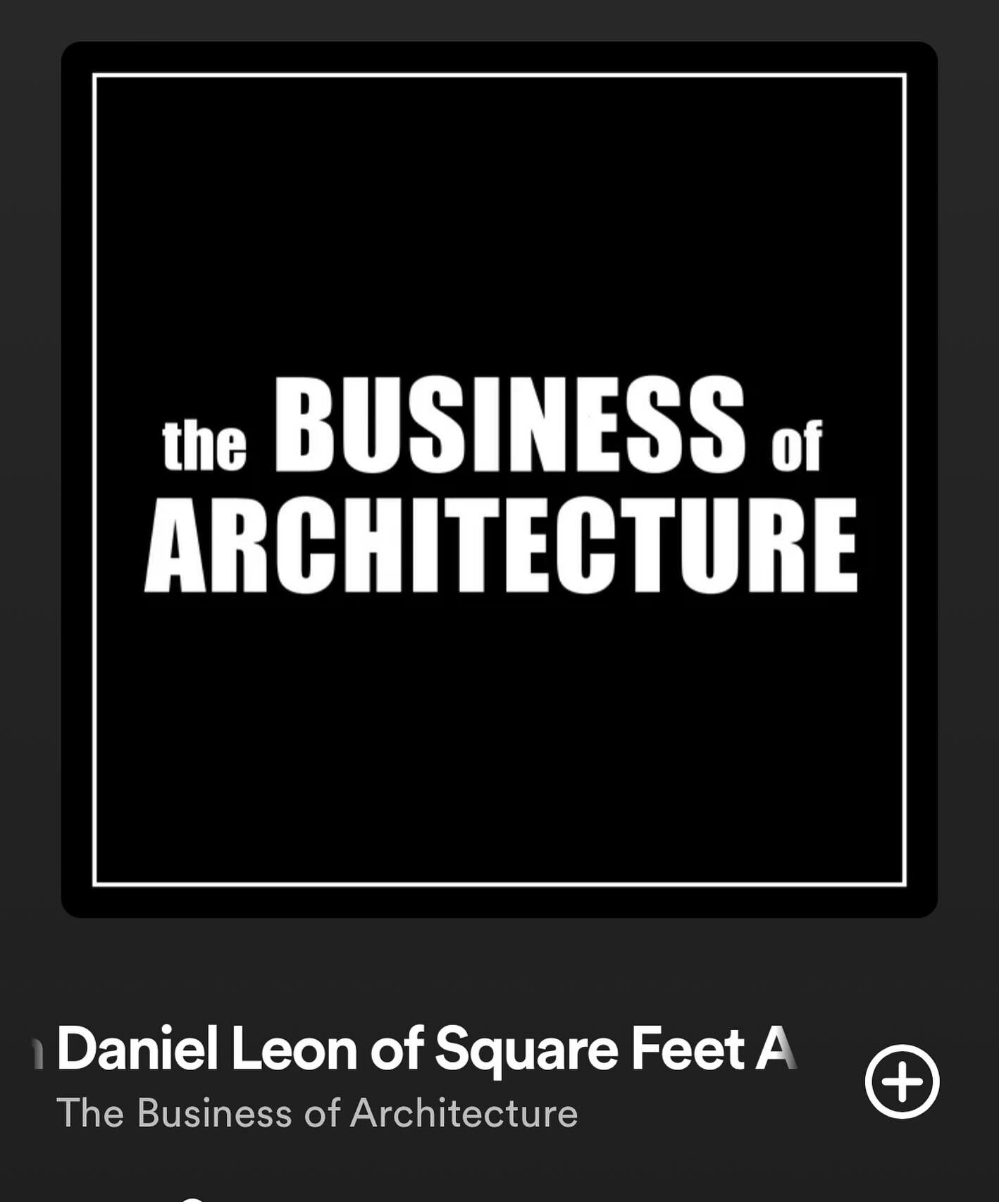 Our Daniel Leon interviewed by the mighty @rionwillard Willard on The Business of Architecture podcast. 

Interesting discussion, sharing ideas on research, looking at different professions&rsquo; business structures for more profitable, agile &amp; 