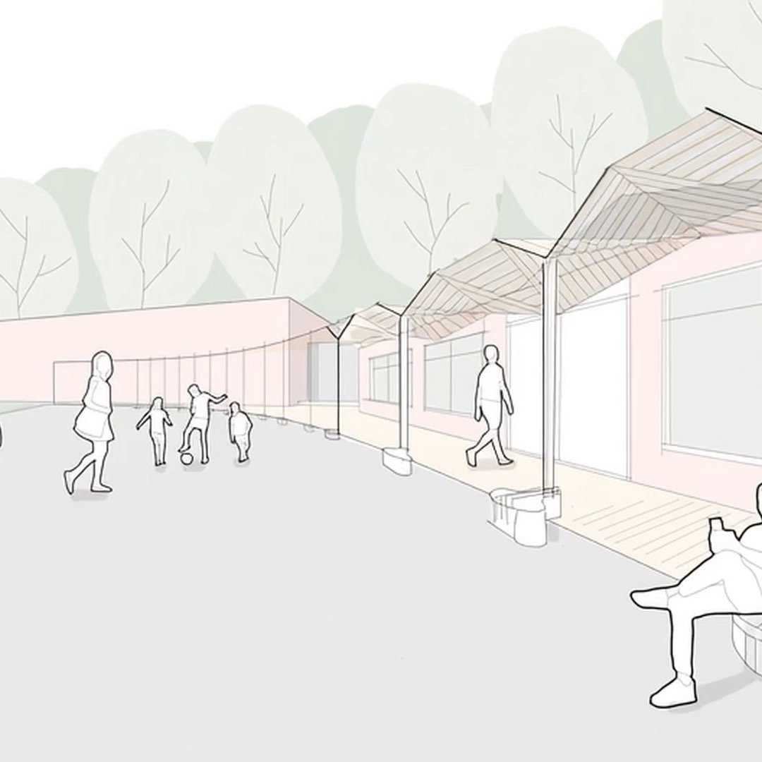Scheme for a new cricket and tennis club&rsquo;s pavilion with new changing and leisure facilities. 

(Working with AI, seeing how some sketches look adding some animation, which goes all a bit mad for some reason on the second one, taking our wrap a