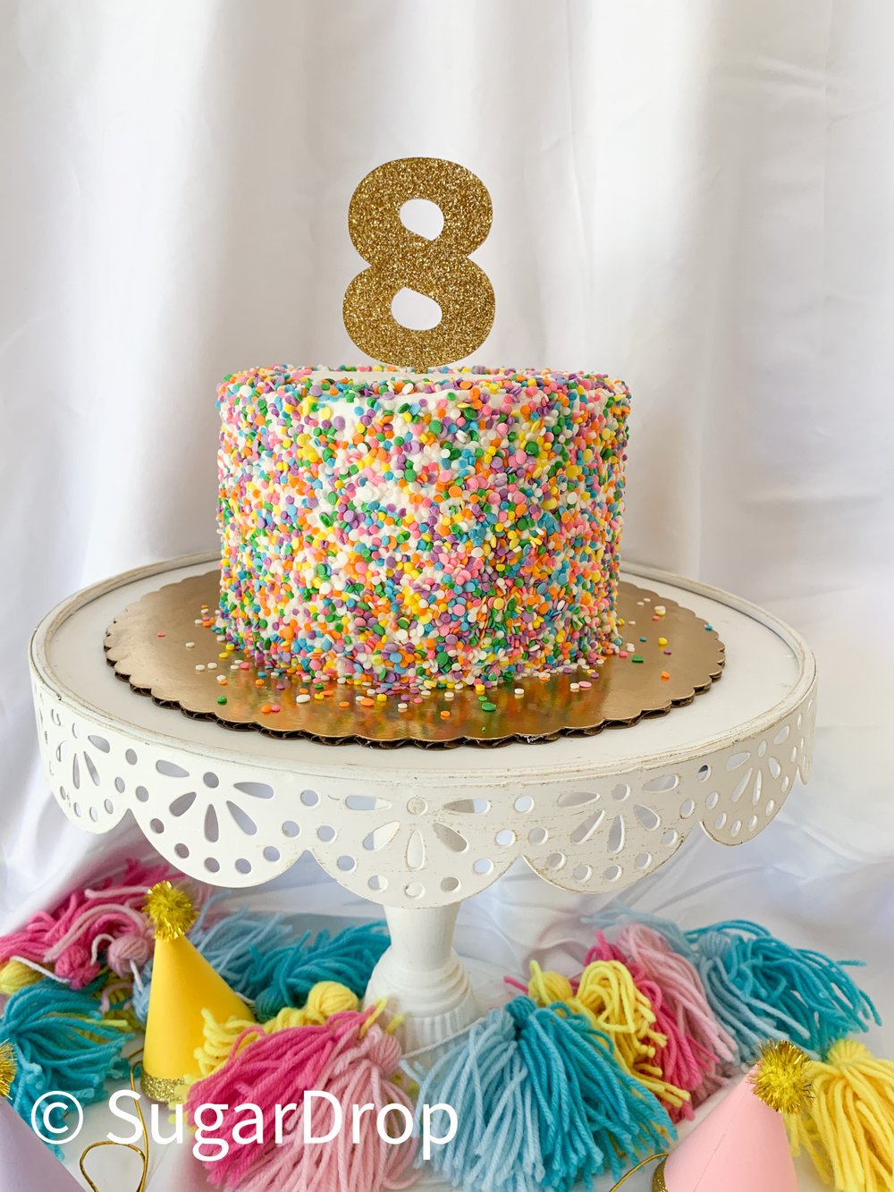 Gold Glitter Cake Topper Numbers — Sugar Drop