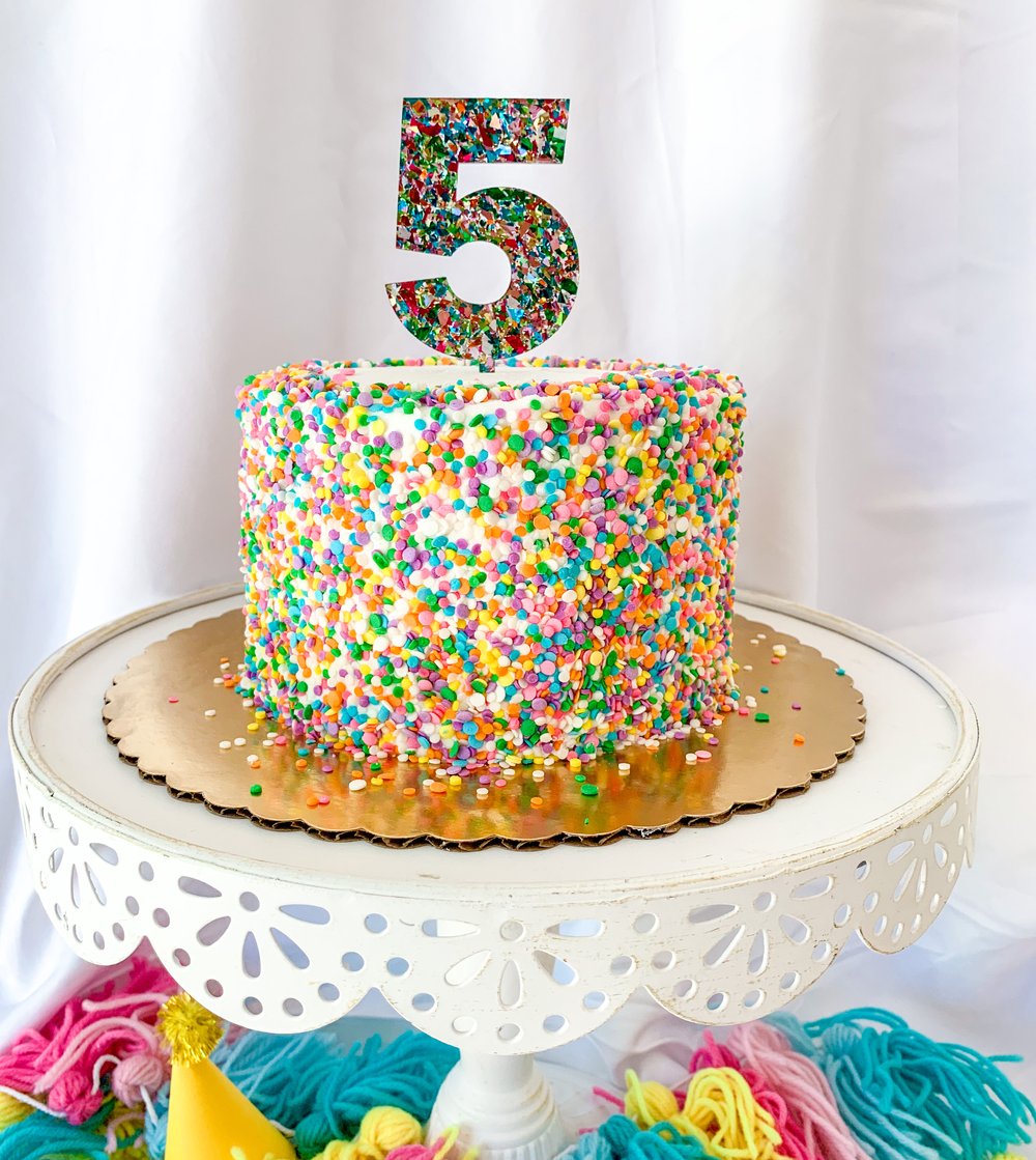 Confetti Glitter Cake Topper Numbers — Sugar Drop