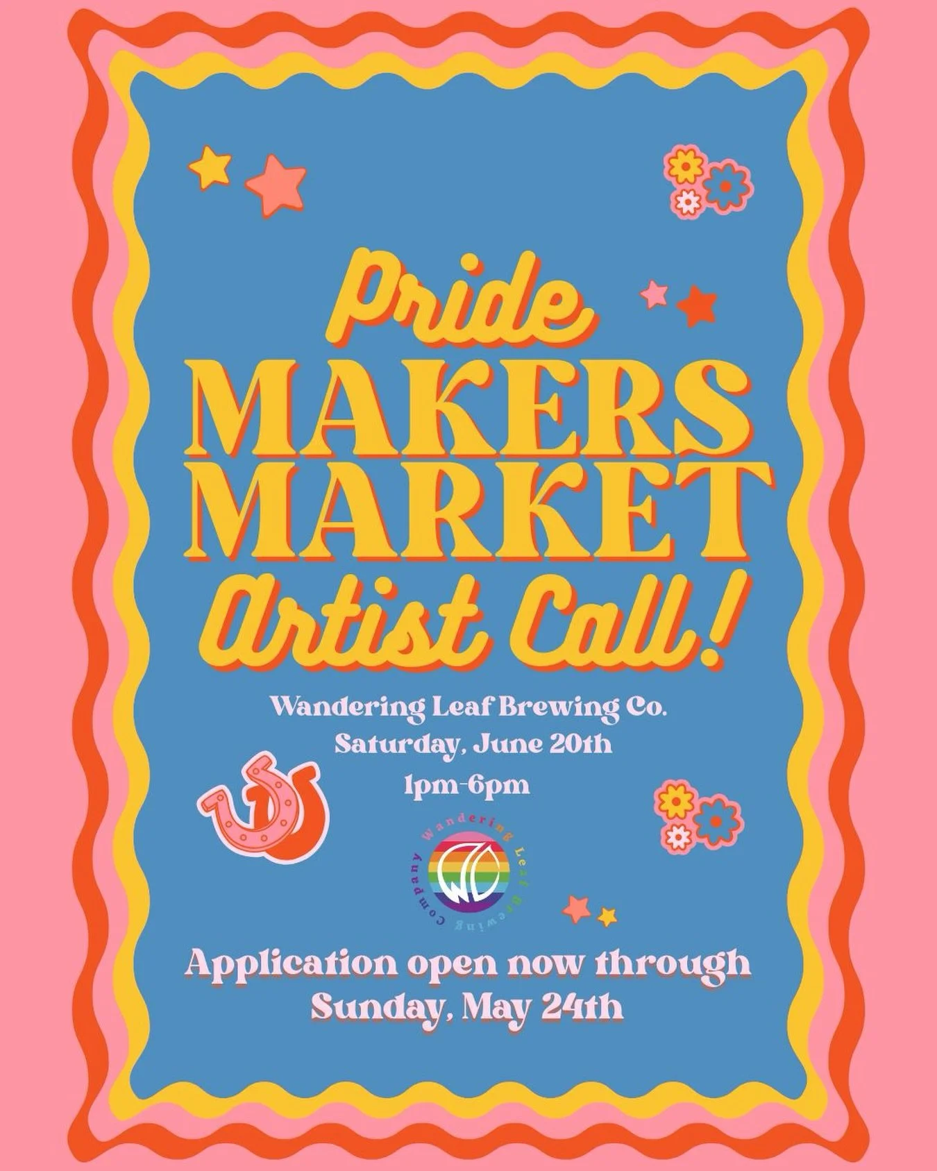 Call for artists! 🎨 Wandering Leaf is looking for makers to participate in our Pride market on Saturday, June 20. 🌈 We&rsquo;re prioritizing local artists and creatives who identify as part of the LGBTQIA+ community, but anyone is welcome to apply 